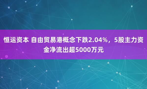 恒运资本 自由贸易港概念下跌2.04%，5股主力资金净流出超5000万元